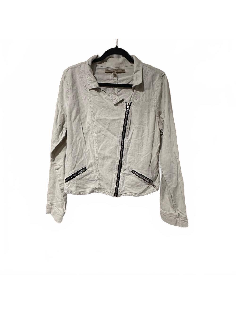 Ashley cream biker zip up jacket